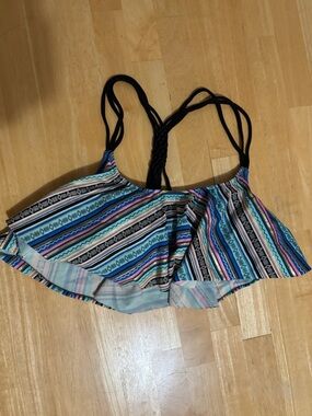 PINK Victoria's Secret Aztec Print Bikini Top in Aqua and Black